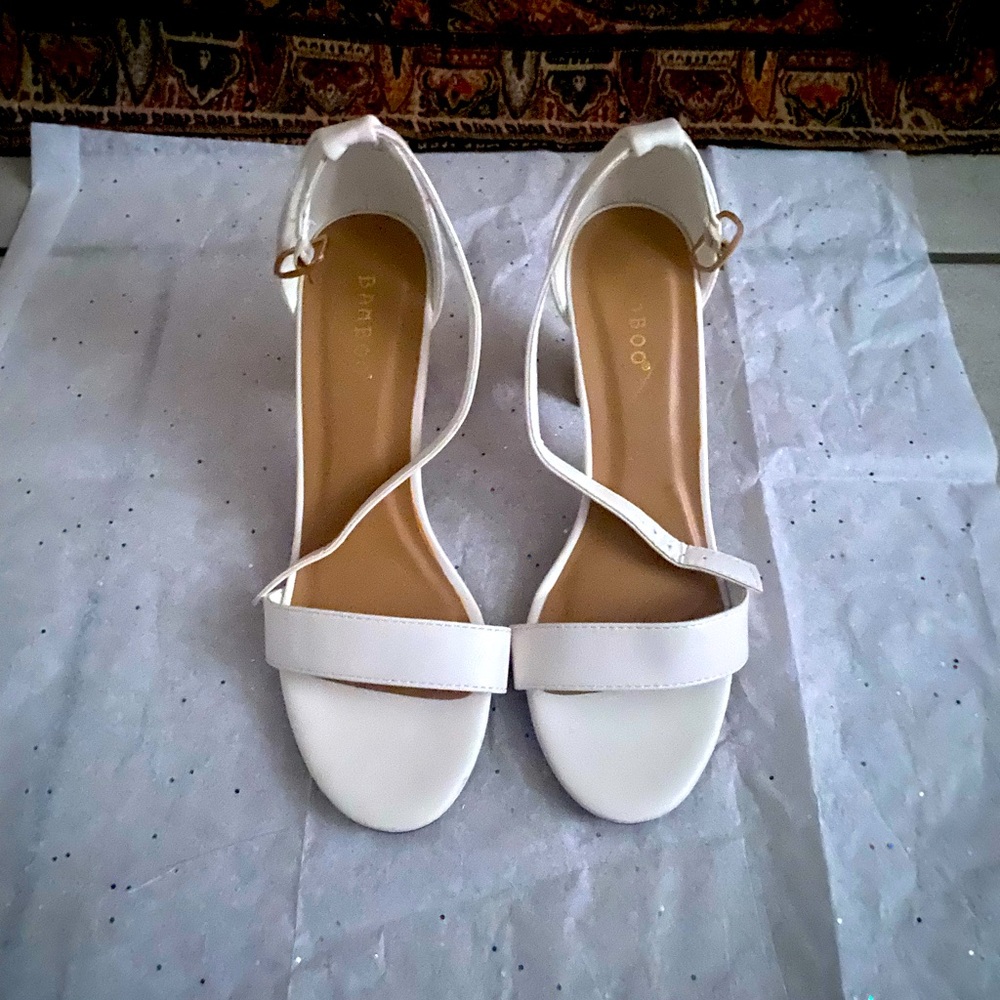 White BAMBOO heels